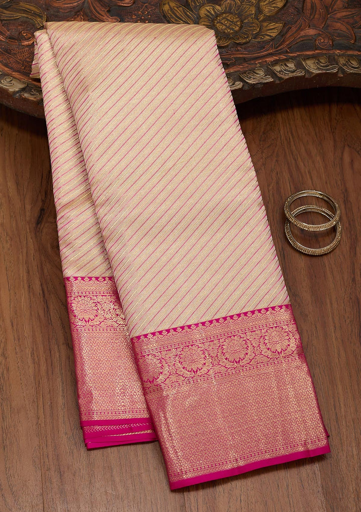 Grey Zariwork Tissue Silk Saree-Koskii