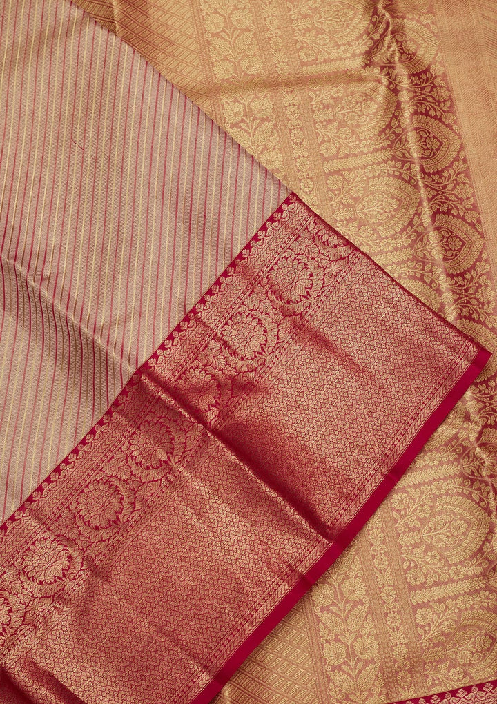 Grey Zariwork Tissue Silk Saree-Koskii