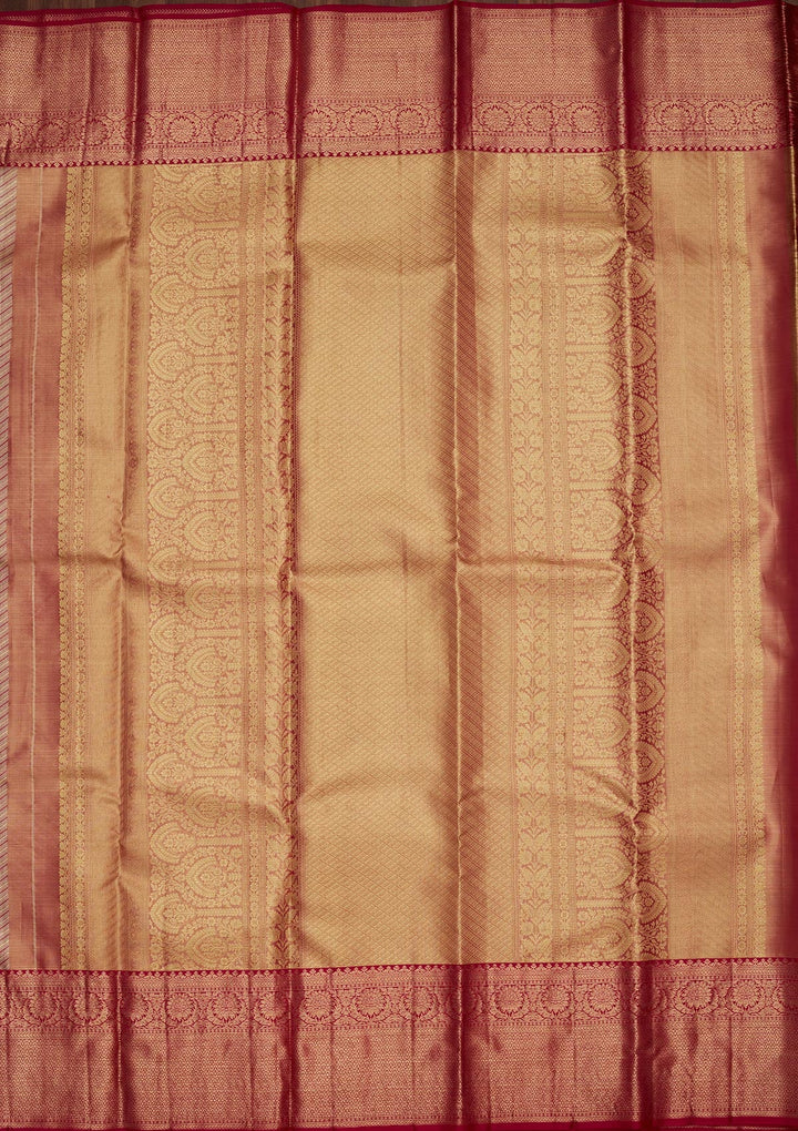 Grey Zariwork Tissue Silk Saree-Koskii