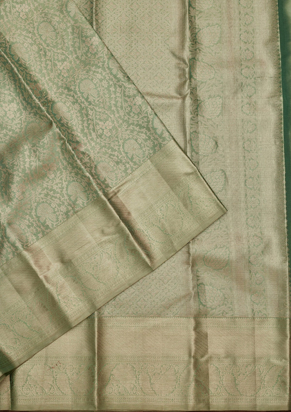 Sea Green Zariwork Tissue Silk Saree-Koskii