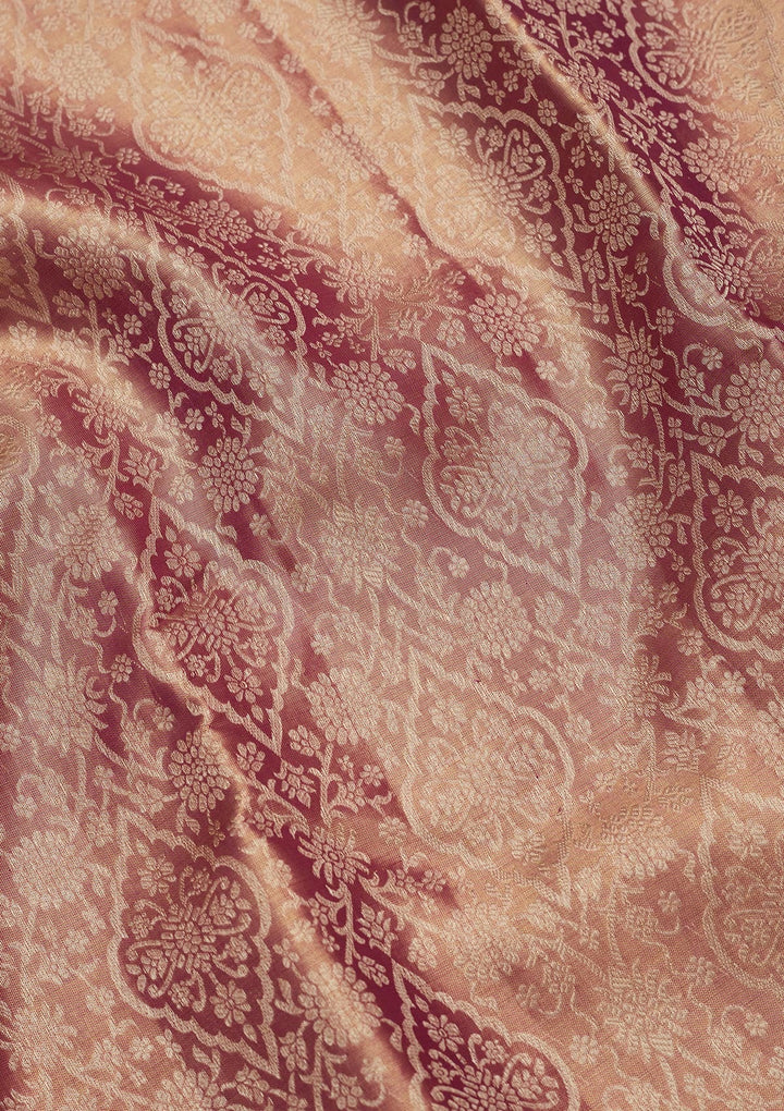 Mauve Zariwork Tissue Silk Saree-Koskii