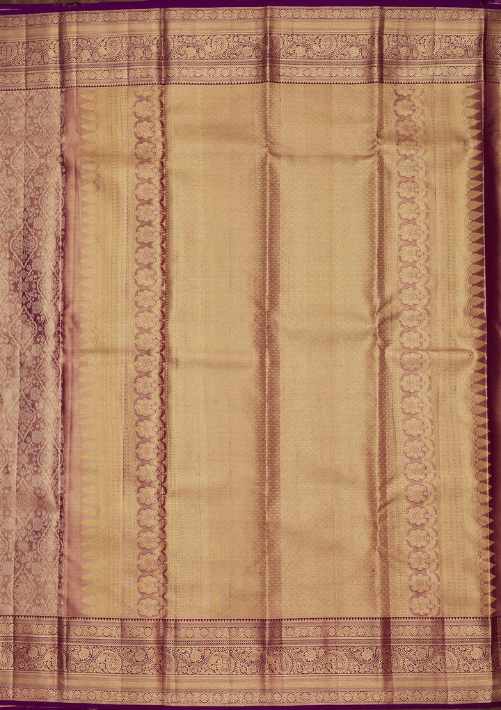 Mauve Zariwork Tissue Silk Saree-Koskii
