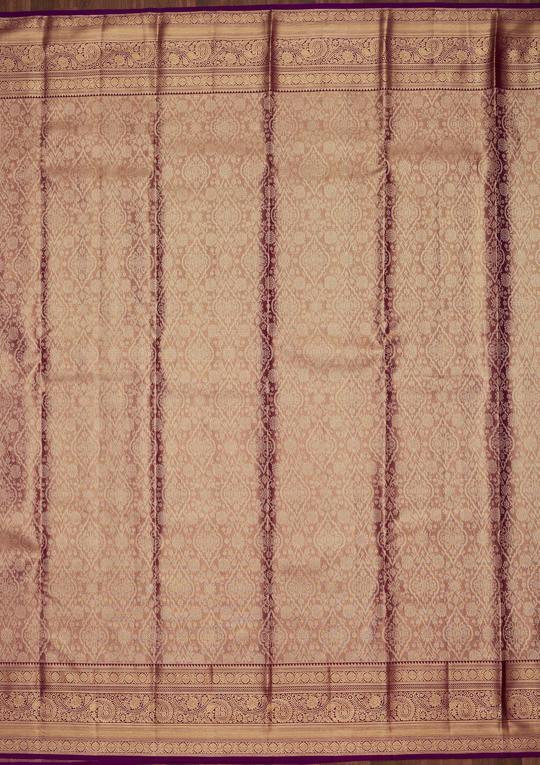 Mauve Zariwork Tissue Silk Saree-Koskii