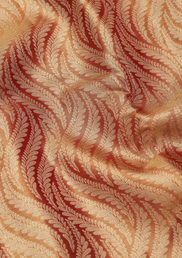 Light Brown Zariwork Tissue Silk Saree-Koskii