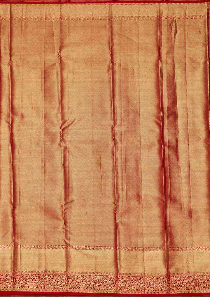 Light Brown Zariwork Tissue Silk Saree-Koskii