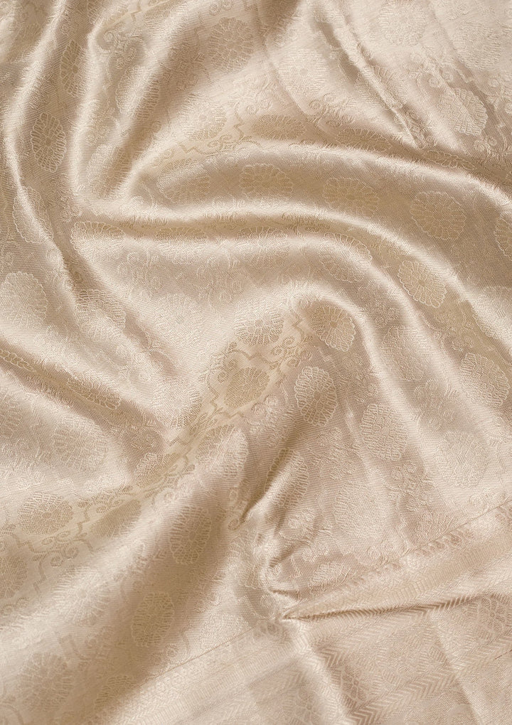 Light Grey Zariwork Tissue Silk Saree-Koskii