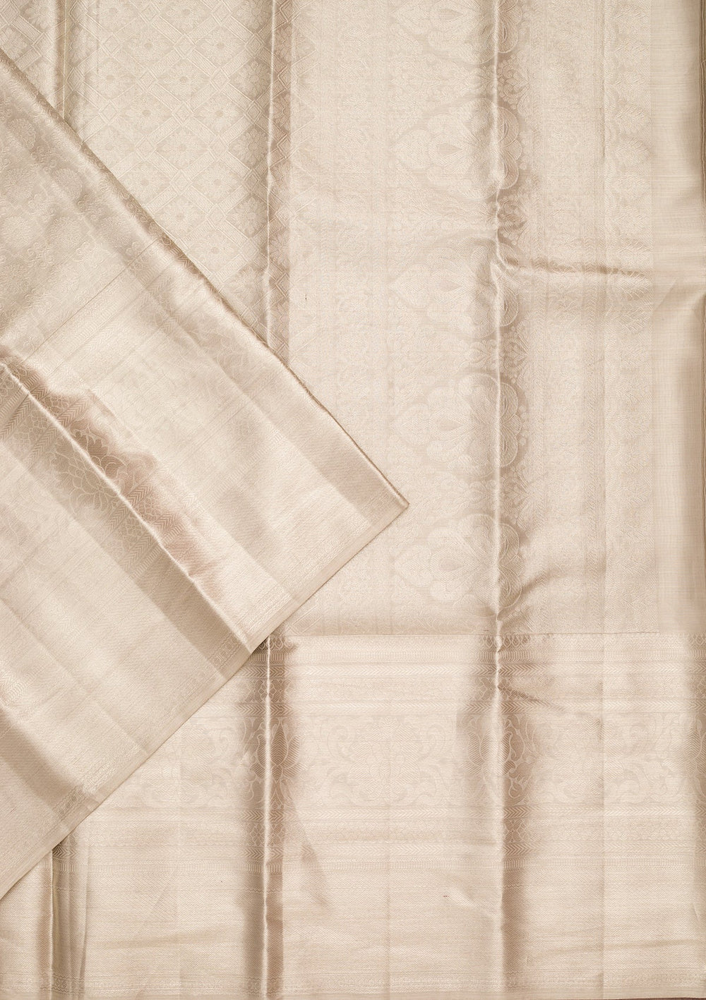 Light Grey Zariwork Tissue Silk Saree-Koskii