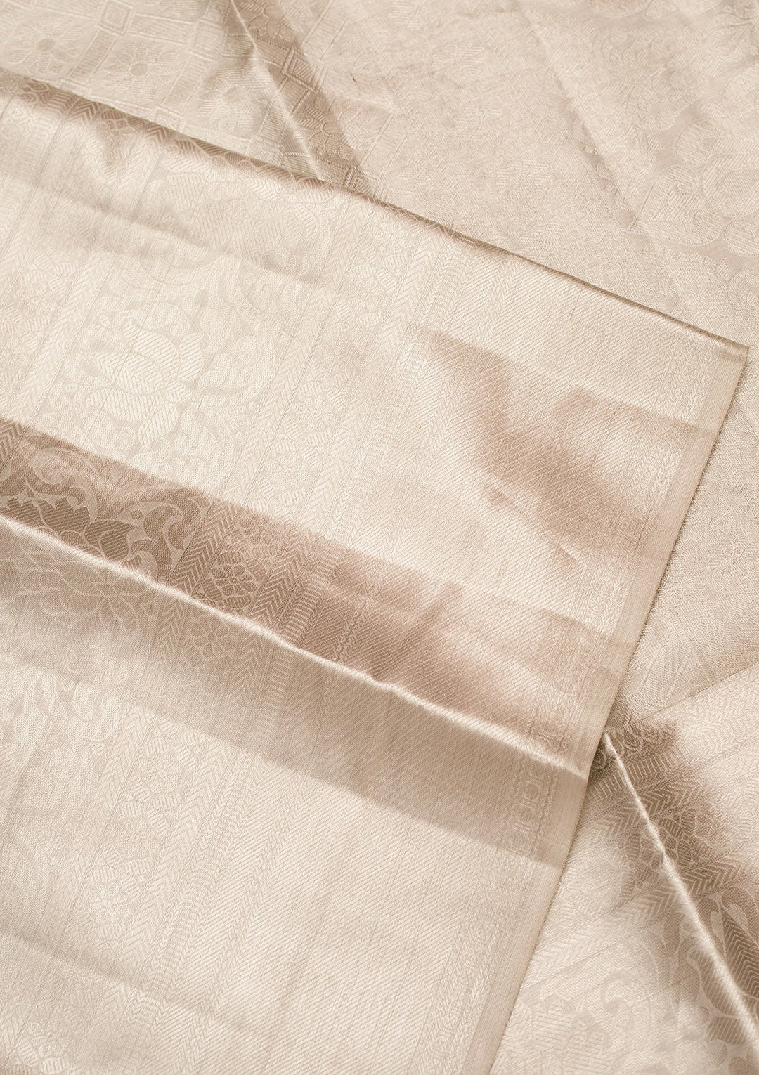 Light Grey Zariwork Tissue Silk Saree-Koskii