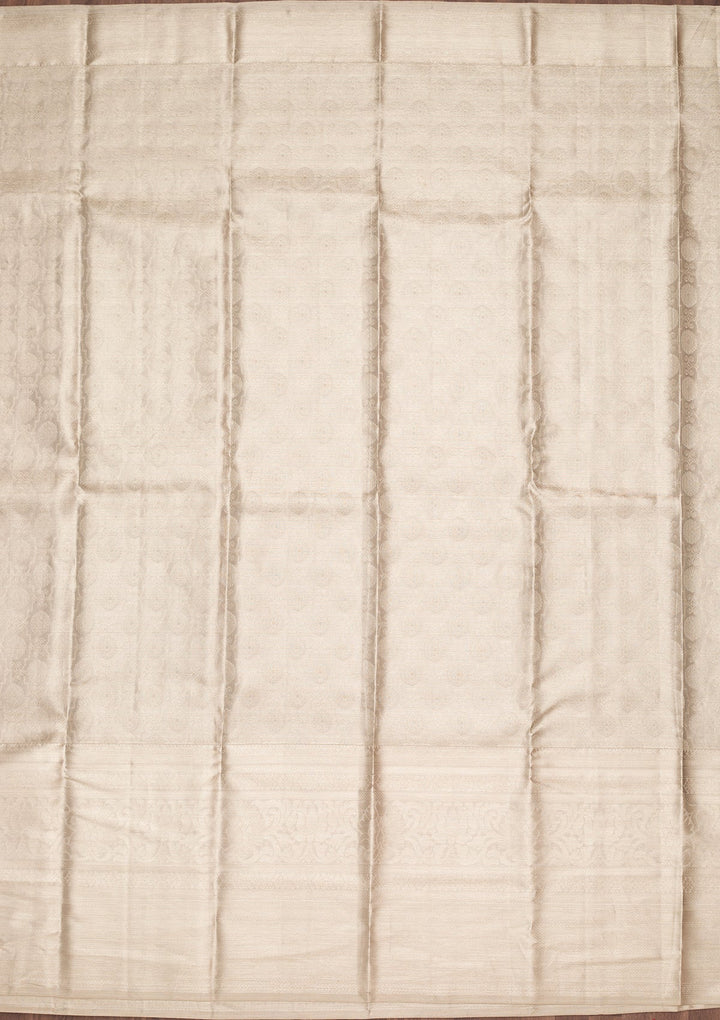 Light Grey Zariwork Tissue Silk Saree-Koskii