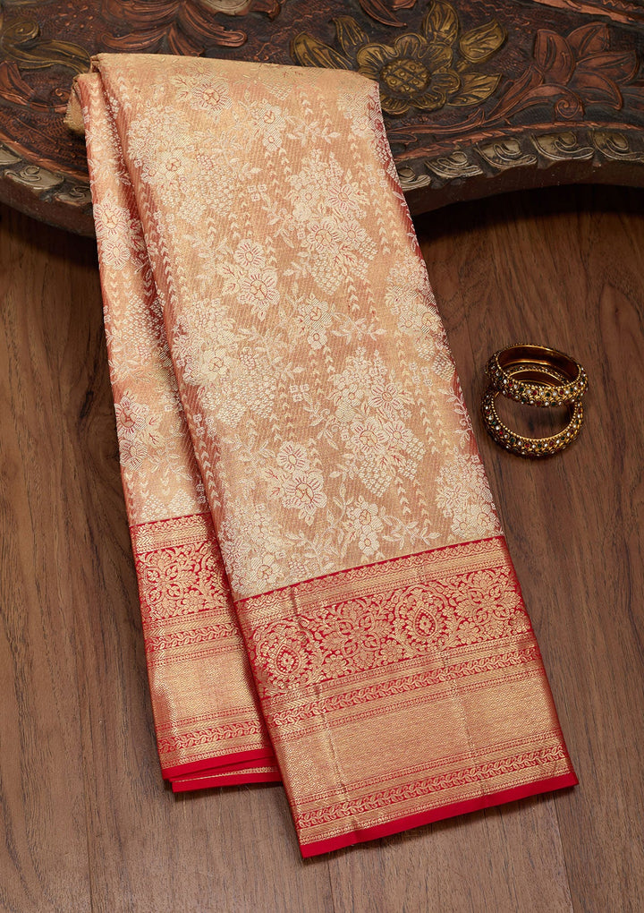 Mauve Zariwork Tissue Silk Saree-Koskii