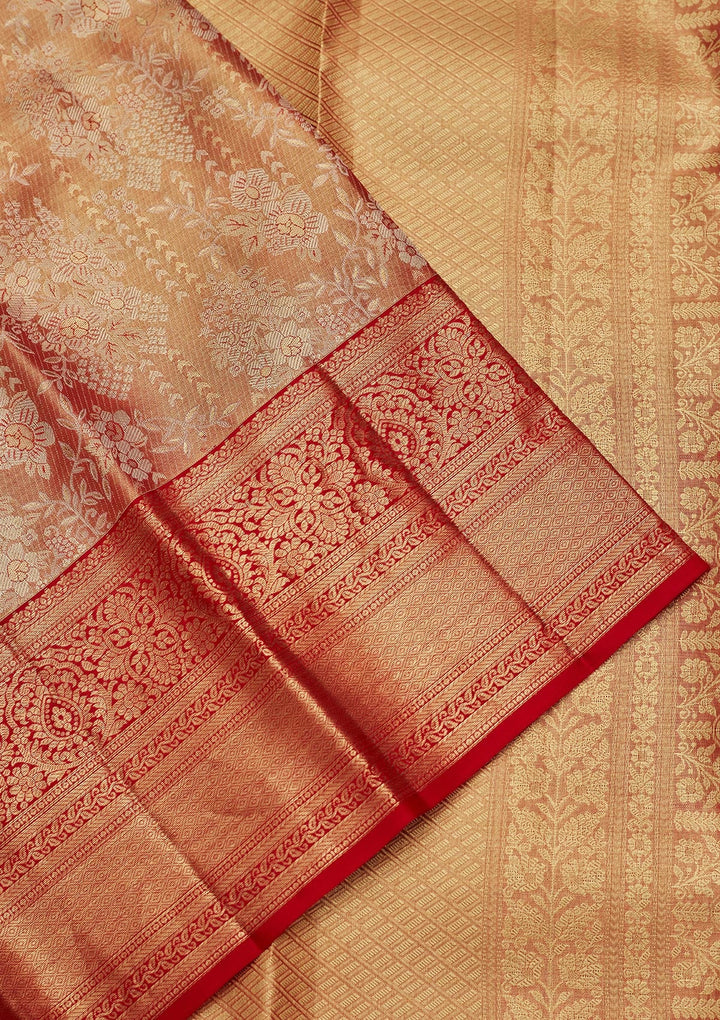 Mauve Zariwork Tissue Silk Saree-Koskii