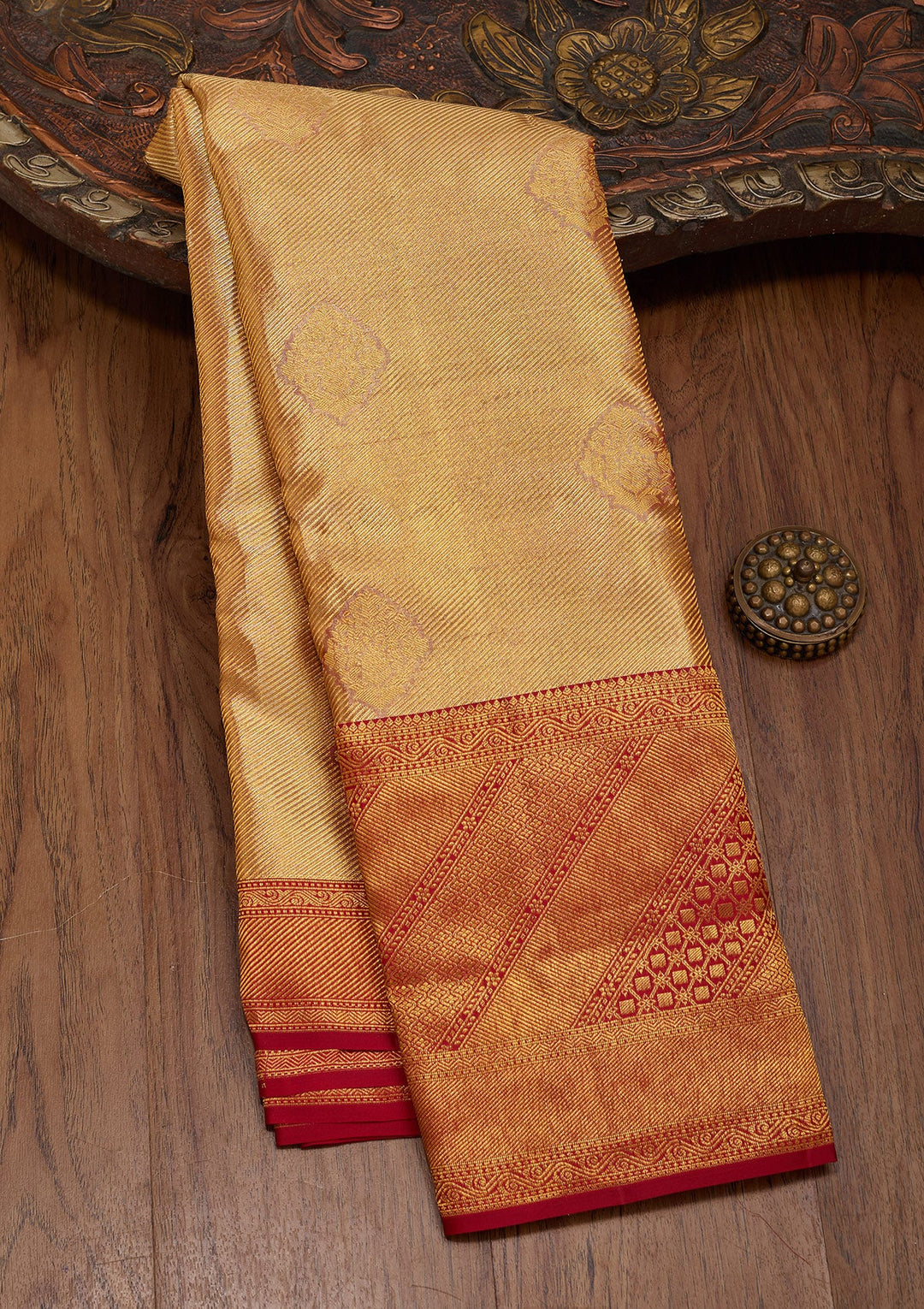 Gold Zariwork Tissue Silk Saree-Koskii