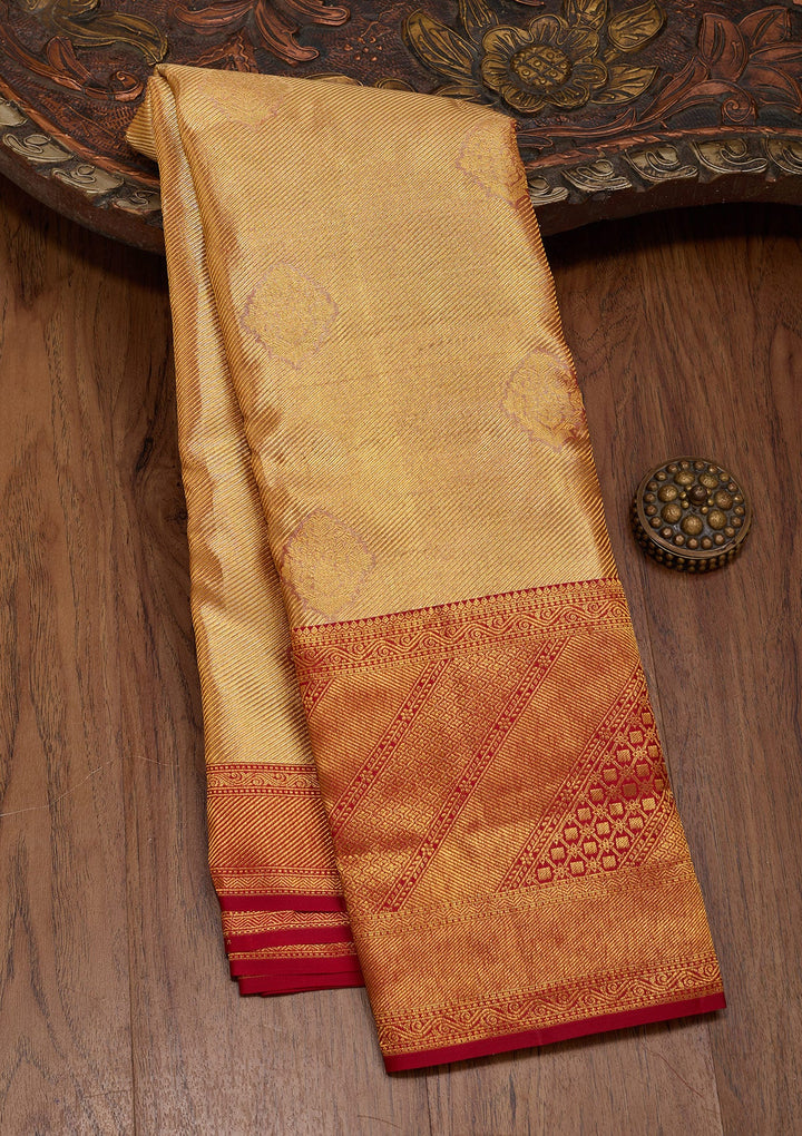 Gold Zariwork Tissue Silk Saree-Koskii