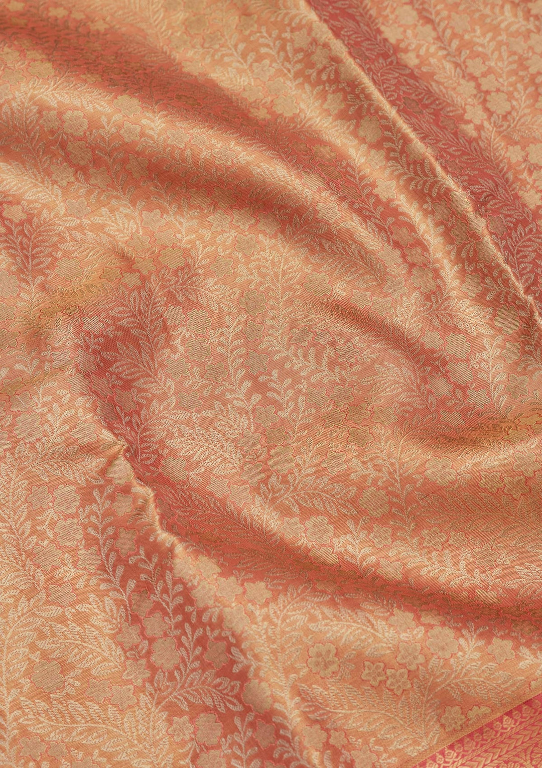 Peach Zariwork Tissue Silk Saree-Koskii