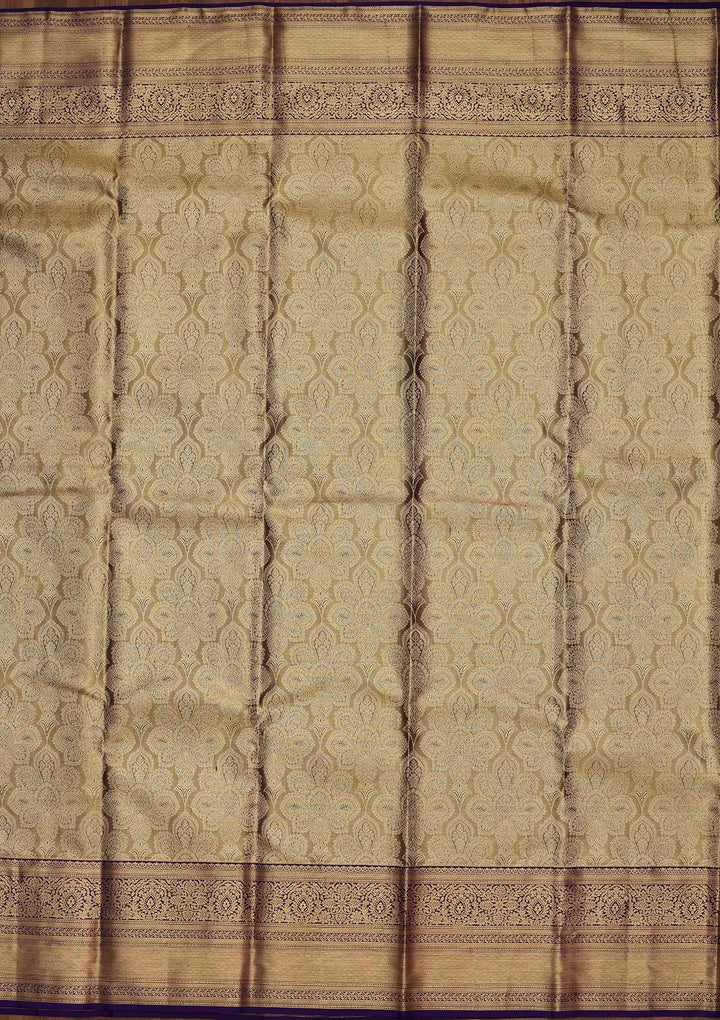 Grey Zariwork Tissue Silk Saree-Koskii