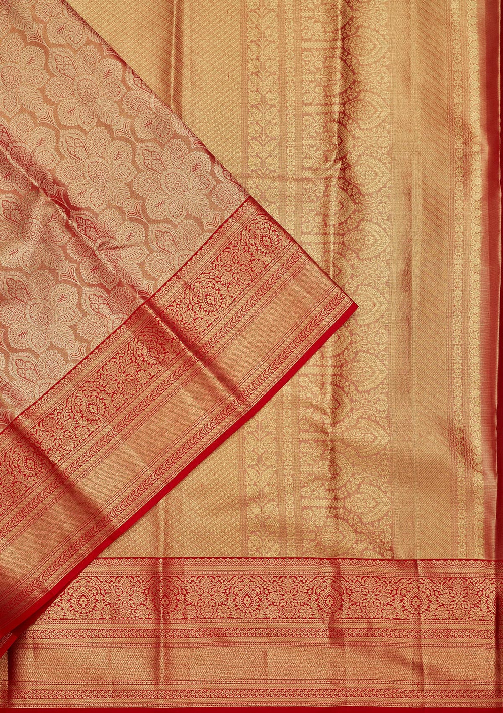 Light Brown Zariwork Tissue Silk Saree-Koskii