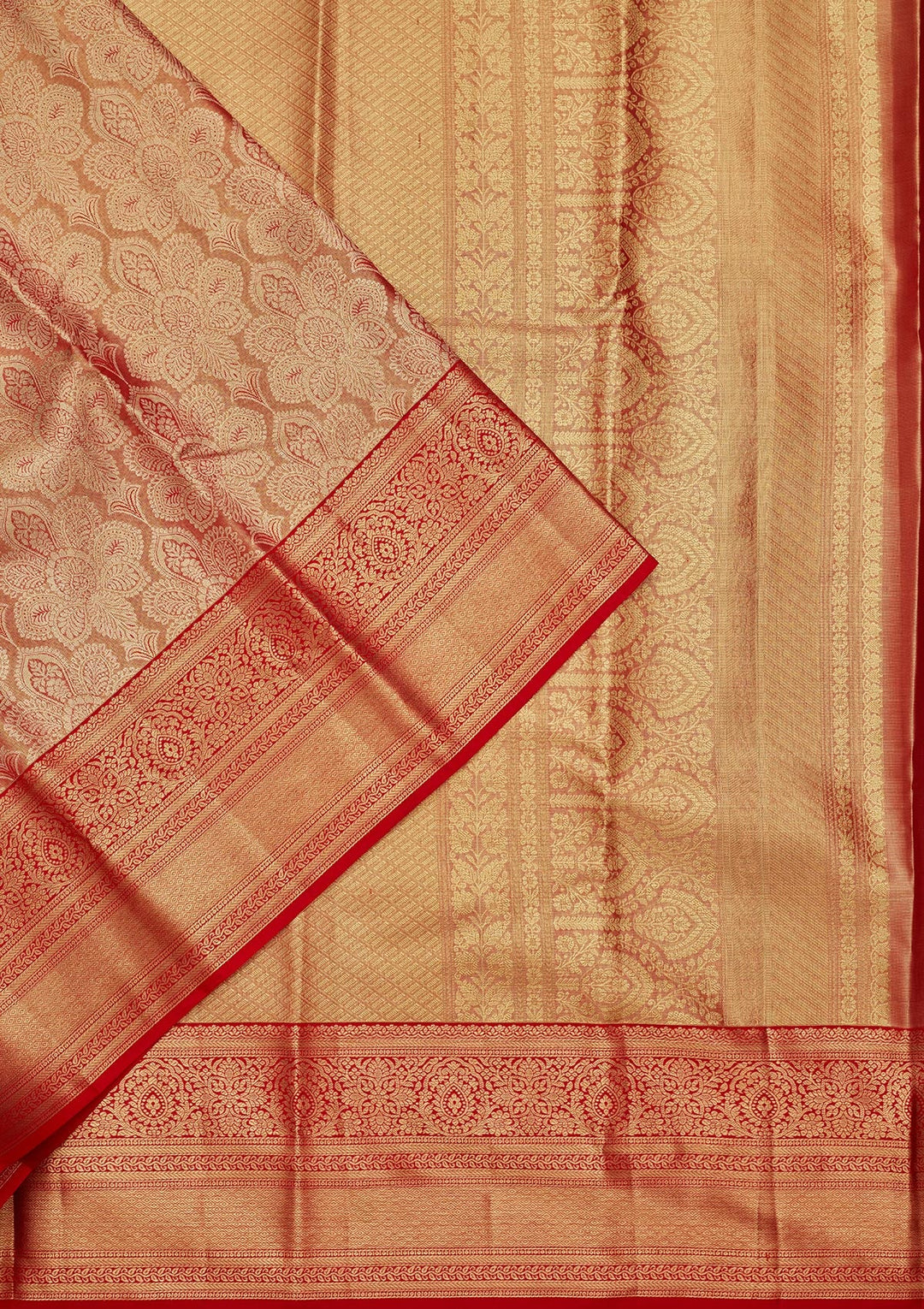 Light Brown Zariwork Tissue Silk Saree-Koskii