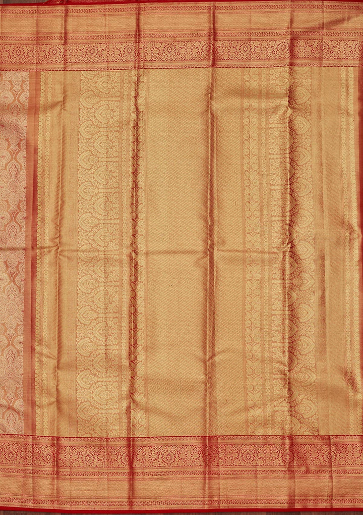 Light Brown Zariwork Tissue Silk Saree-Koskii