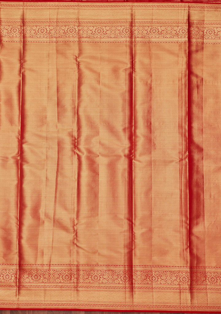 Light Brown Zariwork Tissue Silk Saree-Koskii