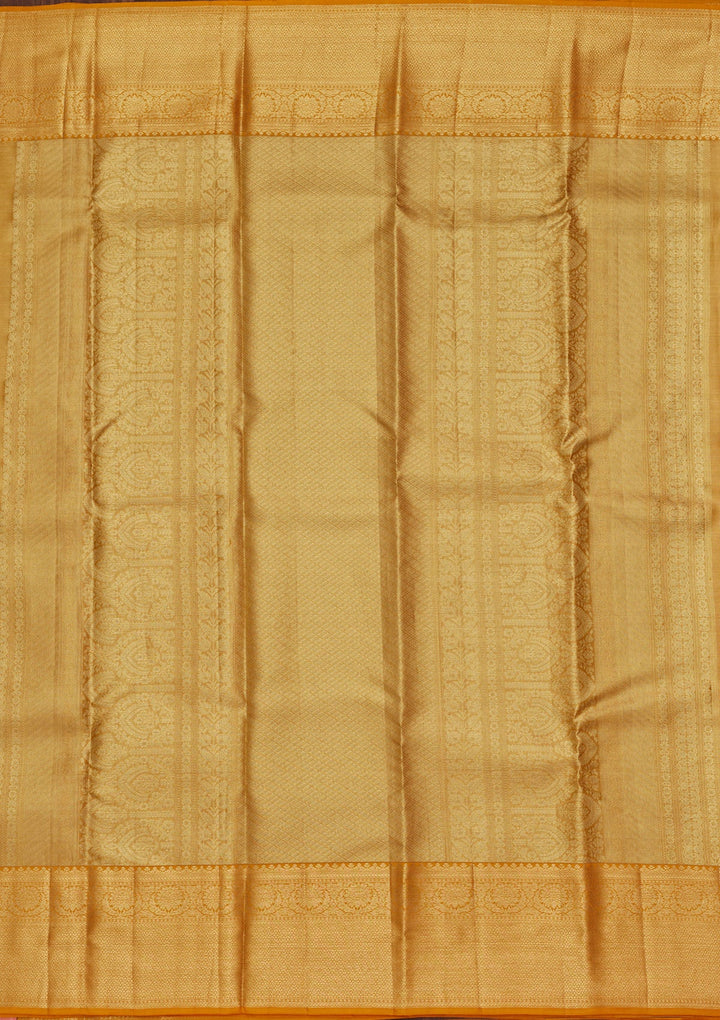 Mustard Zariwork Tissue Silk Saree-Koskii