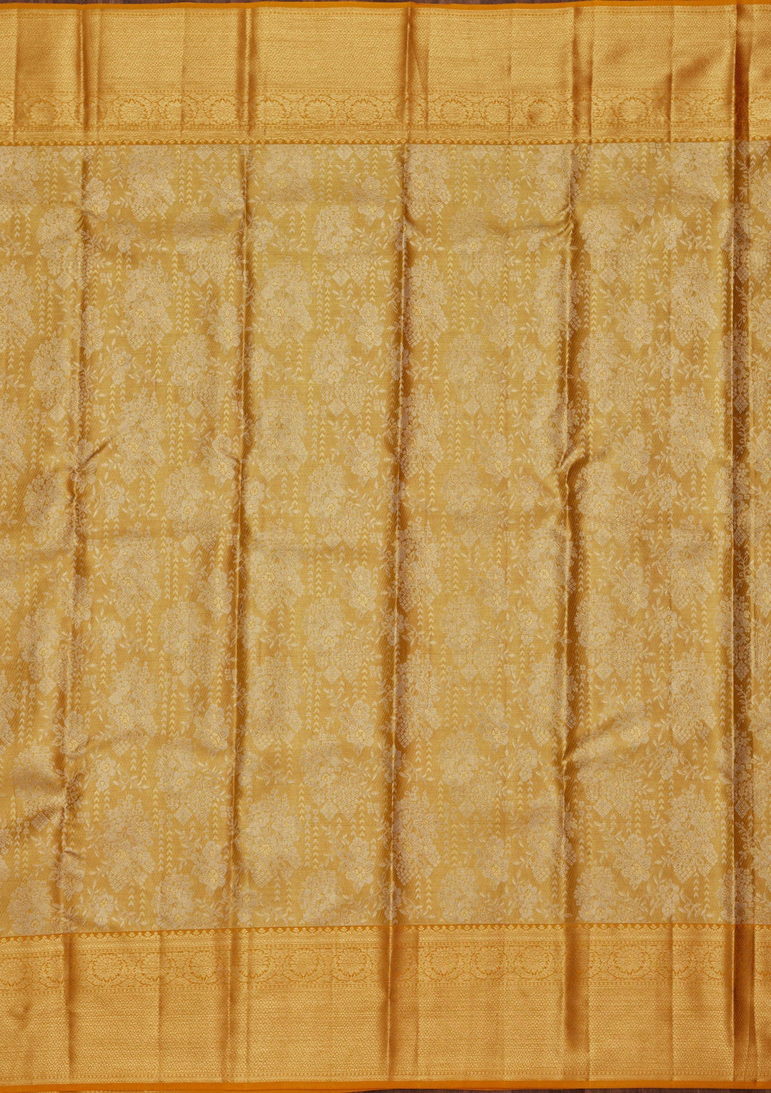 Mustard Zariwork Tissue Silk Saree-Koskii