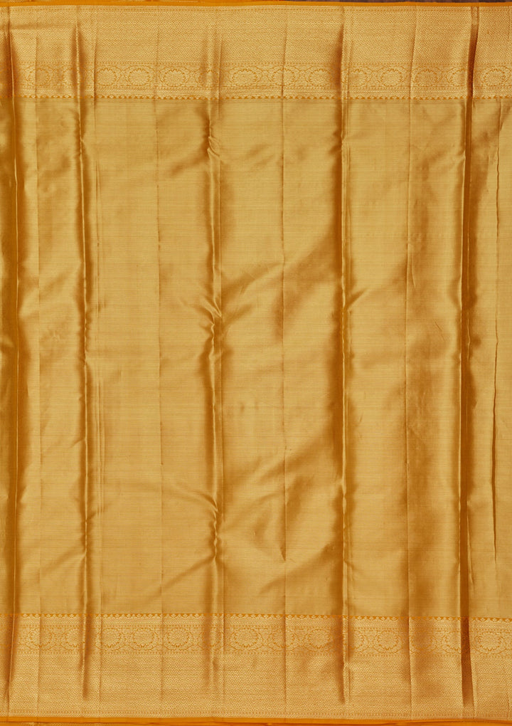 Mustard Zariwork Tissue Silk Saree-Koskii