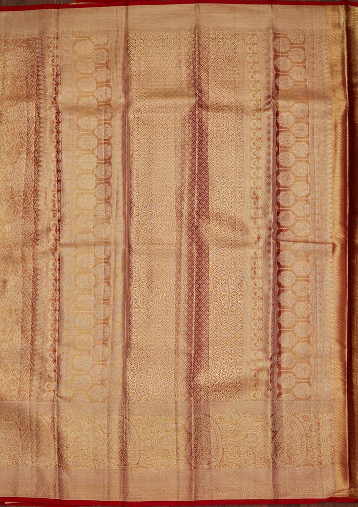 Brown Zariwork Tissue Silk Saree-Koskii