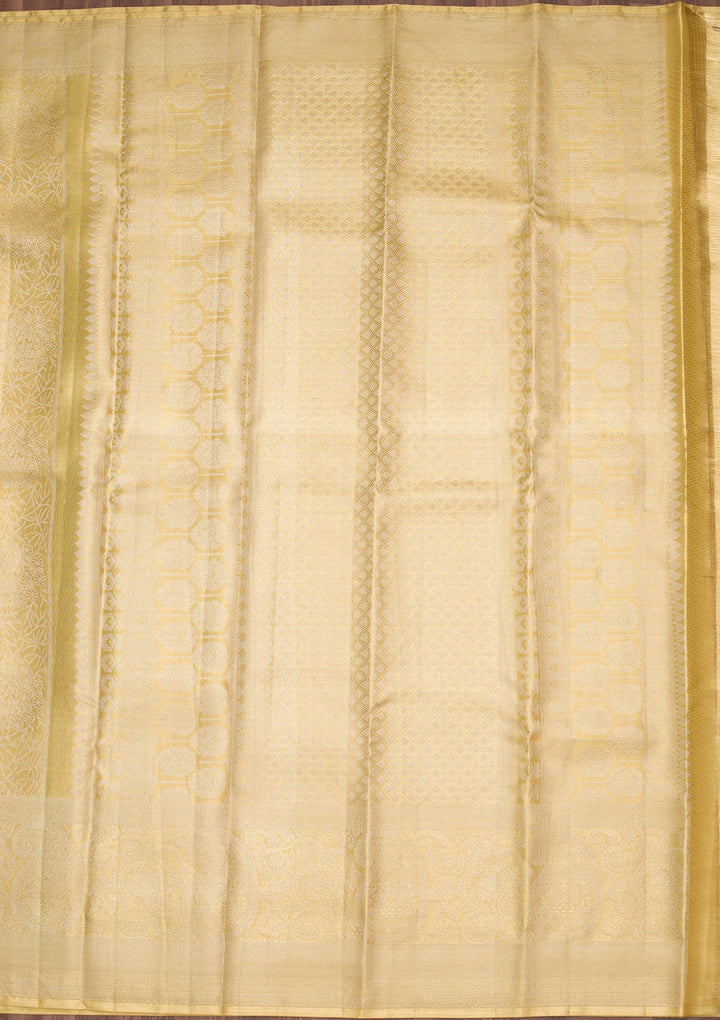 Pista Green Zariwork Tissue Silk Saree-Koskii