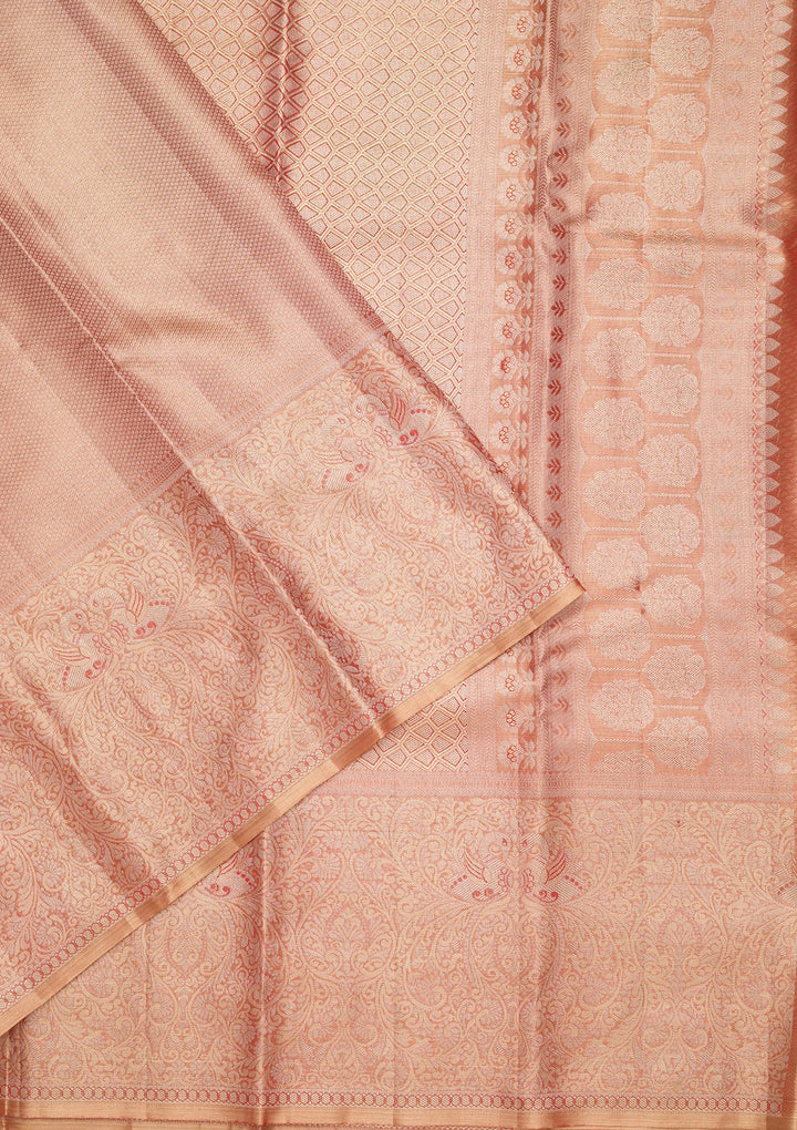 Brown Zariwork Tissue Silk Saree-Koskii