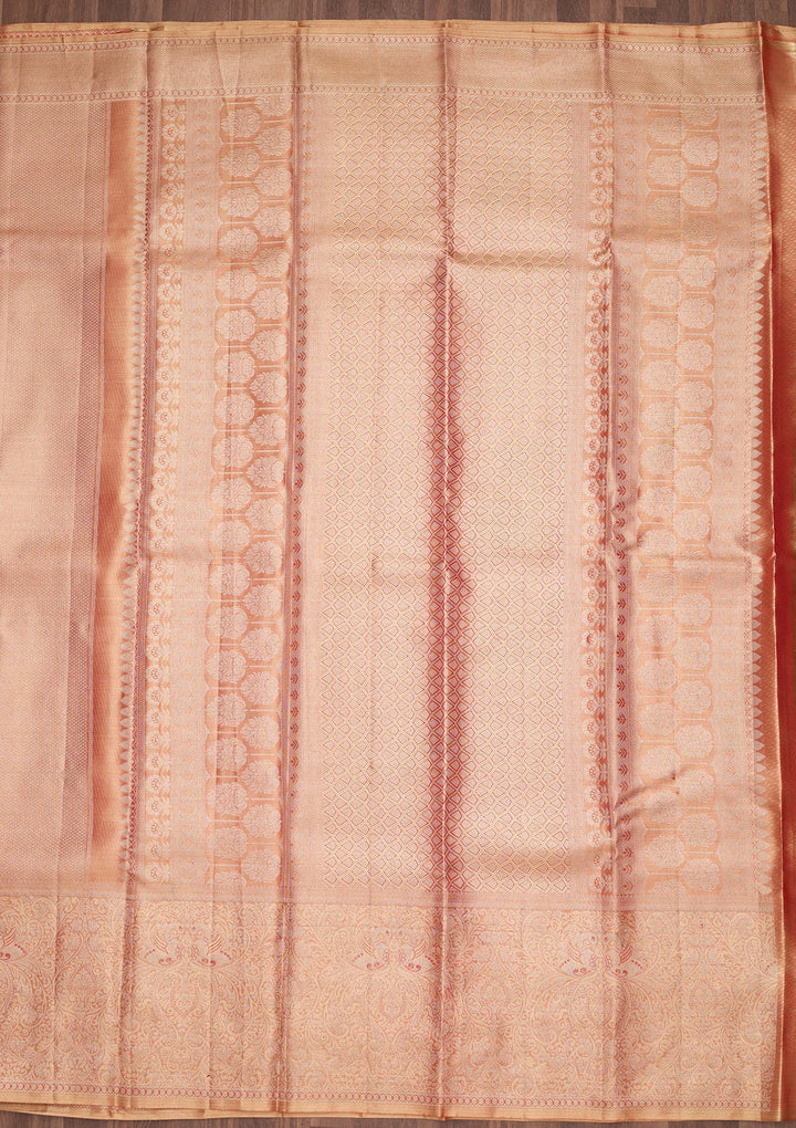 Brown Zariwork Tissue Silk Saree-Koskii