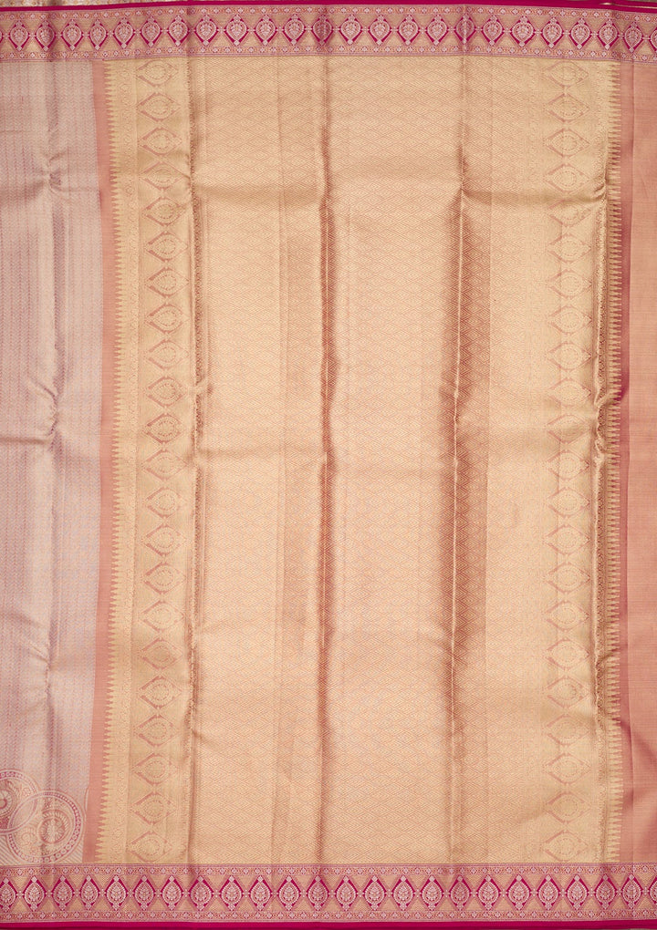 Pink Zariwork Tissue Silk Saree-Koskii