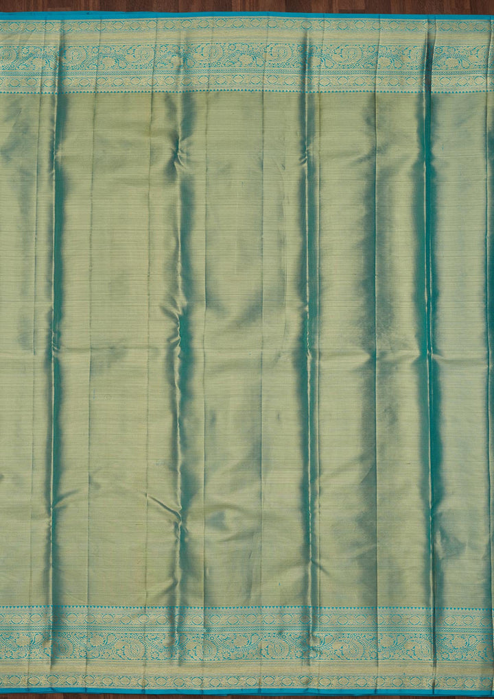 Leaf Green Zariwork Tissue Silk Saree-Koskii