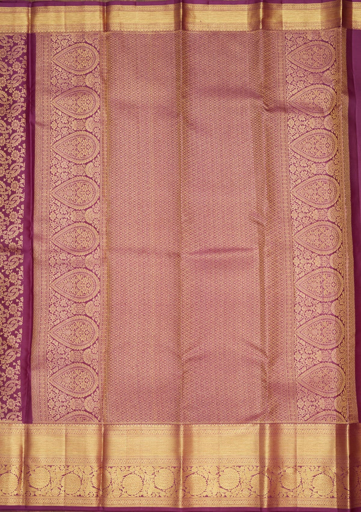 Purple Zariwork Pure Silk Saree-Koskii