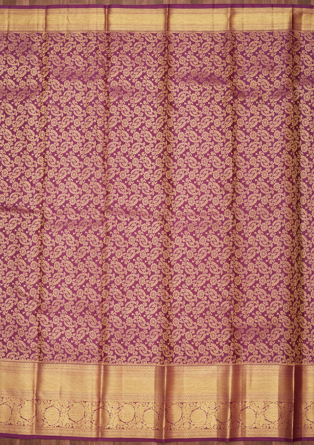 Purple Zariwork Pure Silk Saree-Koskii