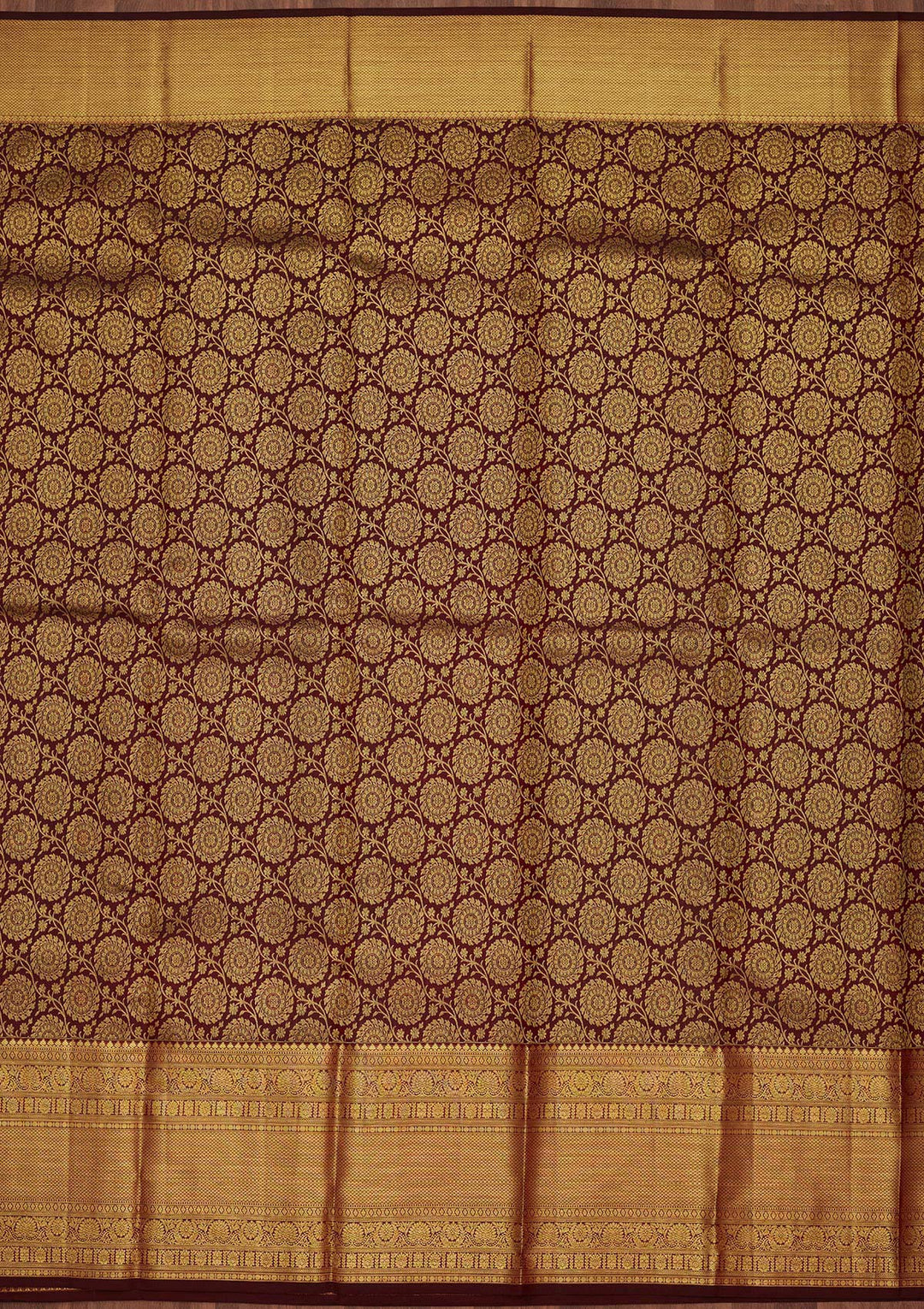Wine Zariwork Pure Silk Saree-Koskii