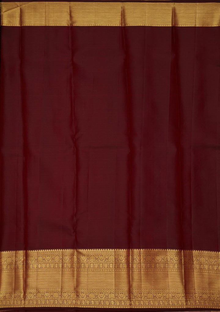 Wine Zariwork Pure Silk Saree-Koskii