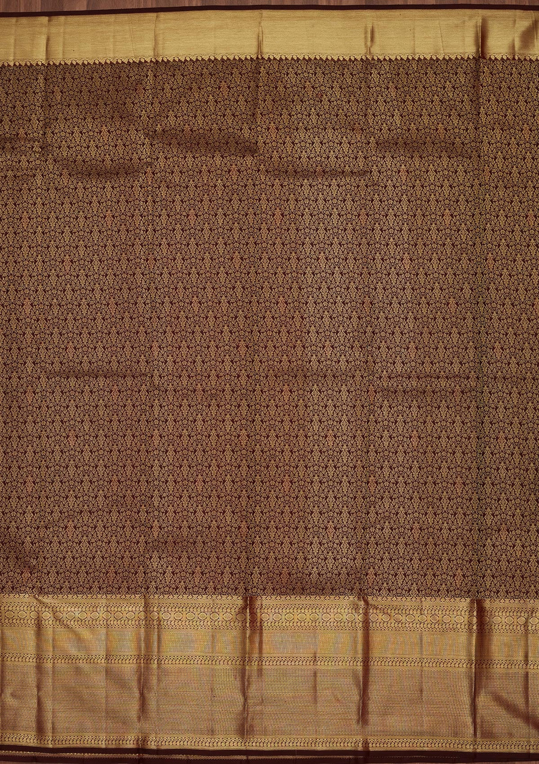 Brown Zariwork Pure Silk Saree-Koskii
