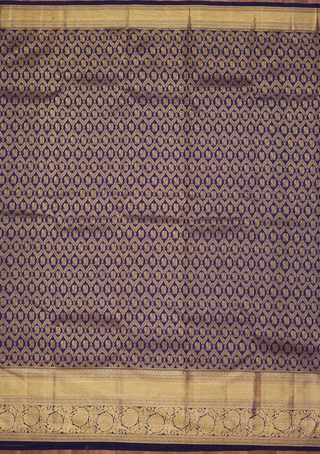 Royal Blue Zariwork Pure Silk Saree-Koskii