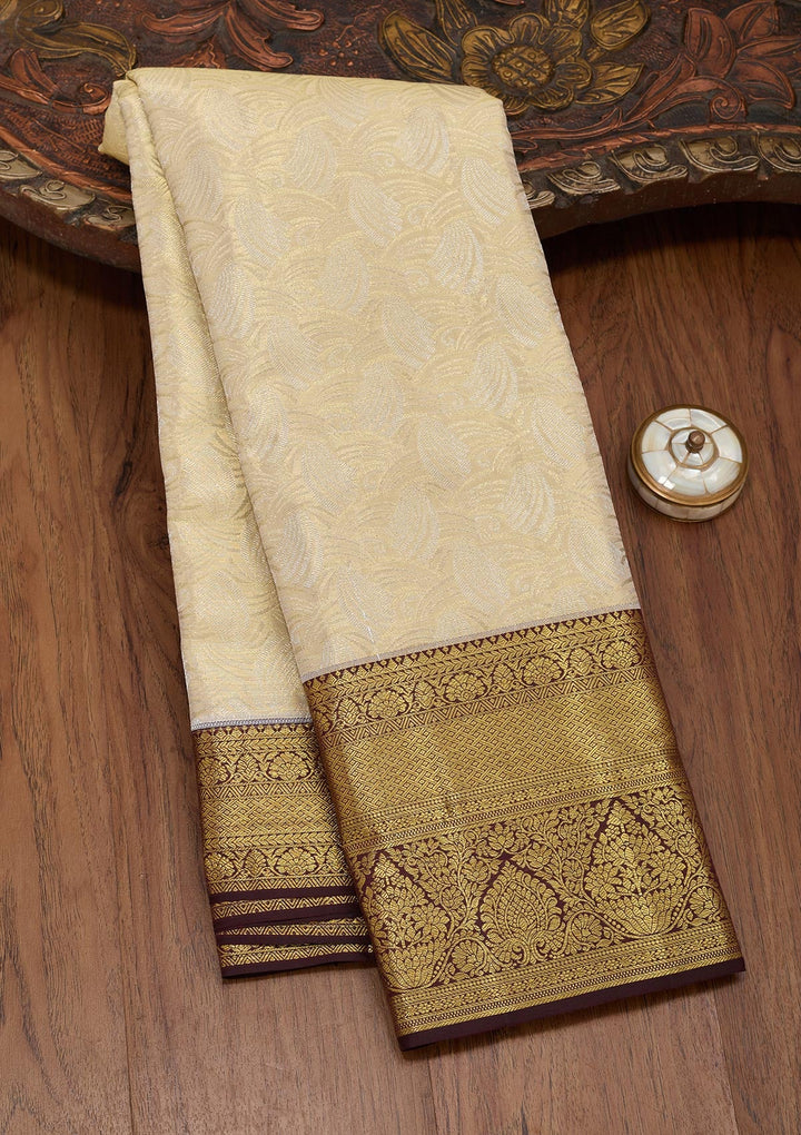 Gold Zariwork Tissue Silk Saree-Koskii