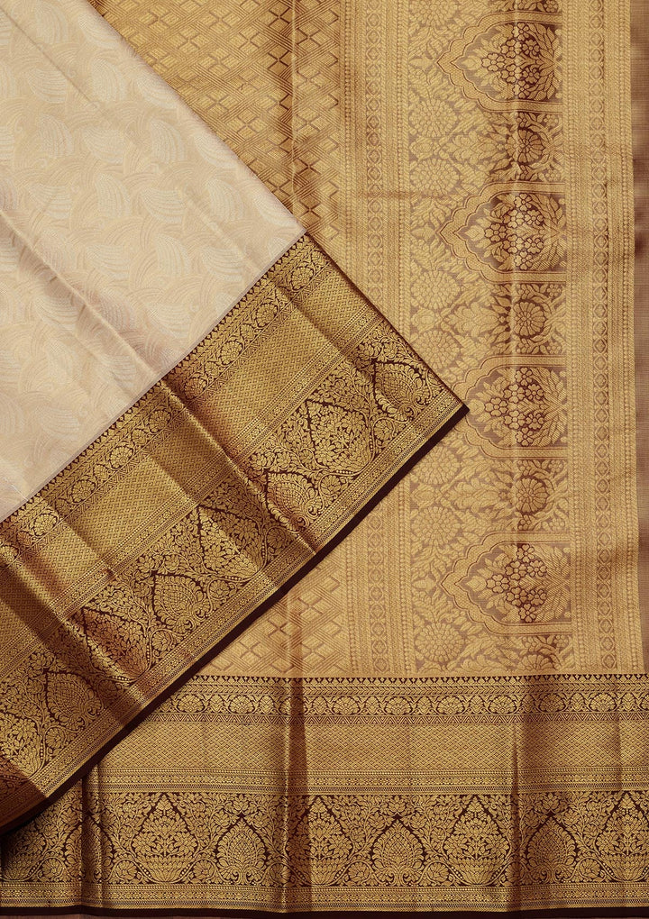 Gold Zariwork Tissue Silk Saree-Koskii