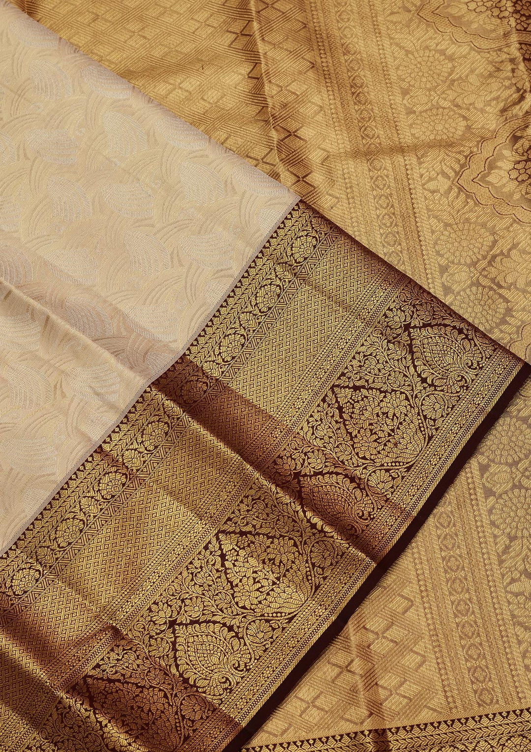 Gold Zariwork Tissue Silk Saree-Koskii