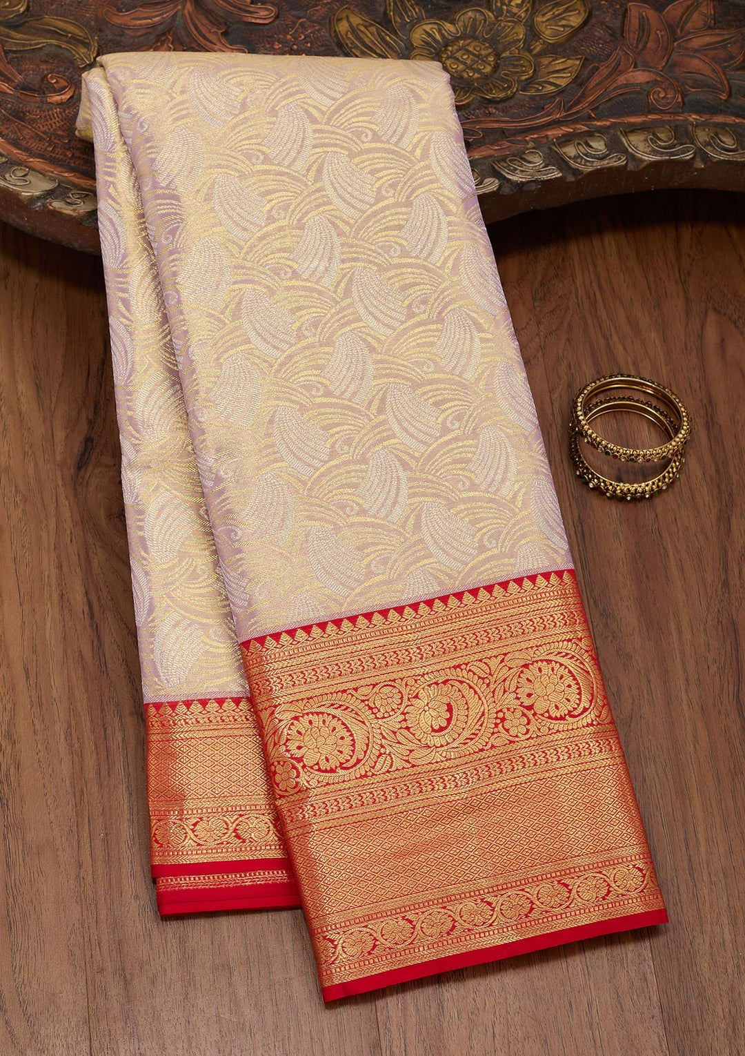Gold Zariwork Tissue Silk Saree-Koskii