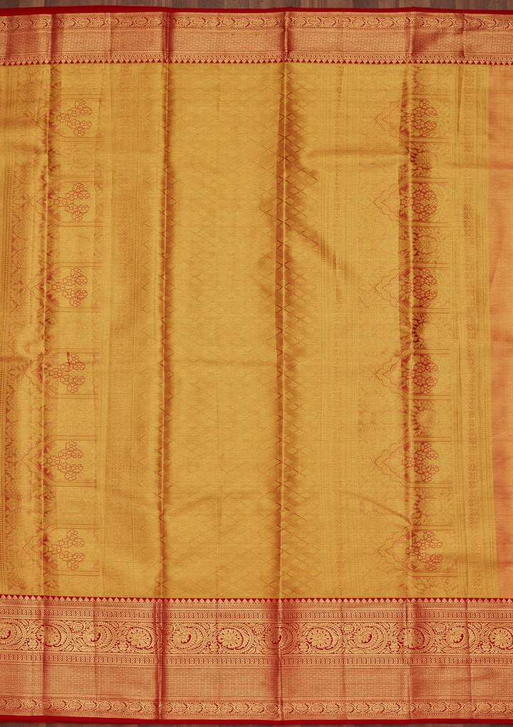 Gold Zariwork Tissue Silk Saree-Koskii