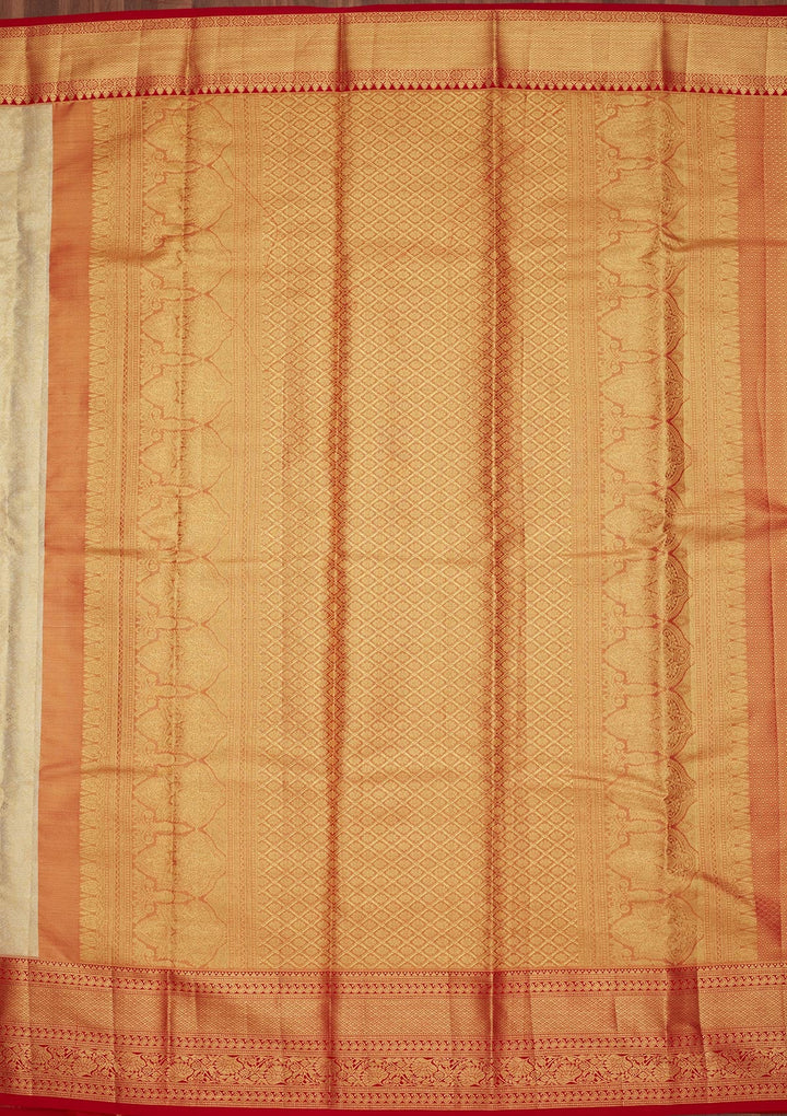 Pista Green Zariwork Tissue Silk Saree-Koskii