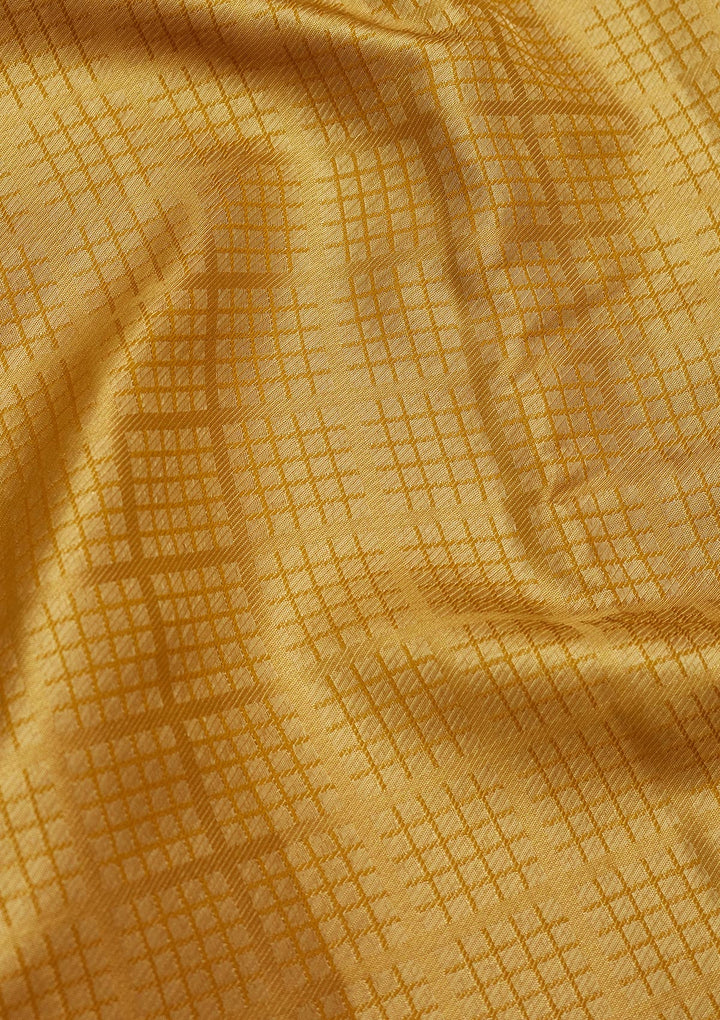 Lemon Yellow Zariwork Tissue Silk Saree-Koskii