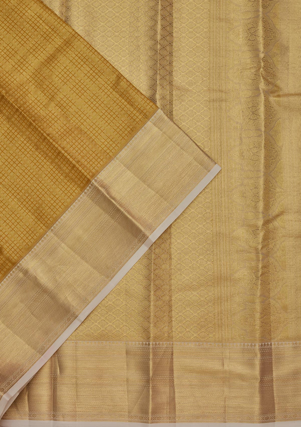 Lemon Yellow Zariwork Tissue Silk Saree-Koskii