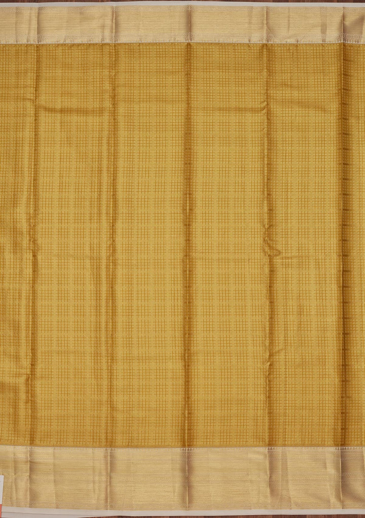 Lemon Yellow Zariwork Tissue Silk Saree-Koskii