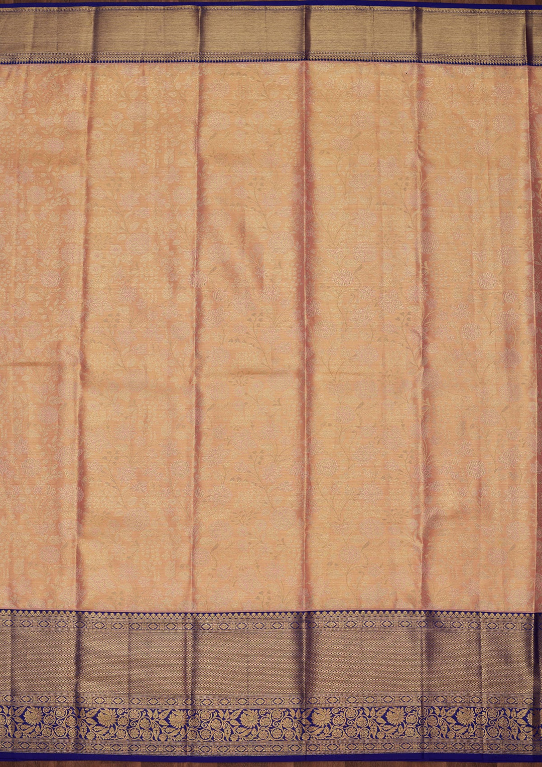 Peach Zariwork Tissue Silk Saree-Koskii