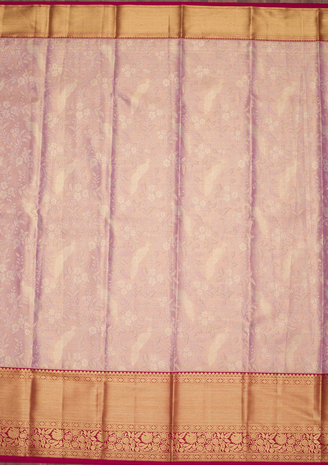 Lavender Zariwork Tissue Silk Saree-Koskii