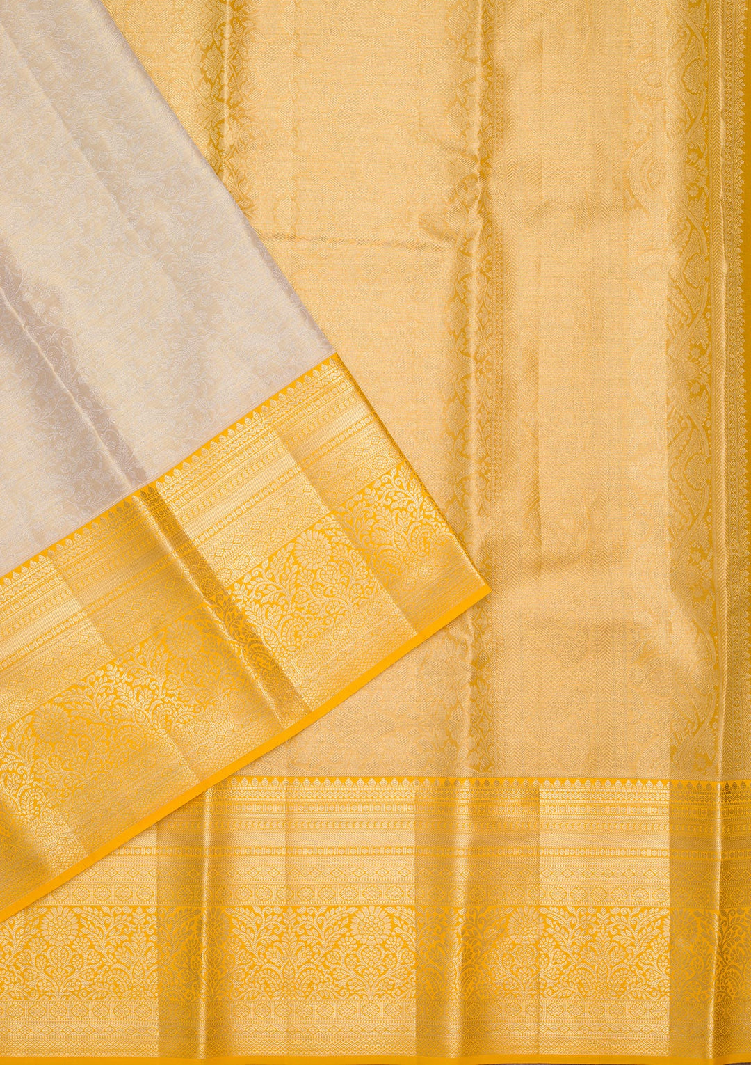 Cream Zariwork Tissue Silk Saree-Koskii
